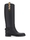 Burberry Lf Cavalier Rain Boot In Black