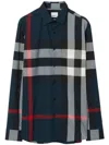 Burberry Black Check Motif Shirt In Black