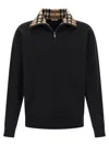 Burberry Mens Logo-embroidered Funnel-neck Cotton Sweatshirt Black Xl In Black