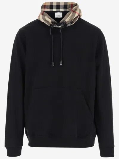 Burberry Black Check Pattern Hoodie
