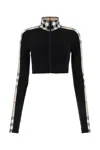 Burberry Cropped Polyamide Blend Top With High Collar In Black
