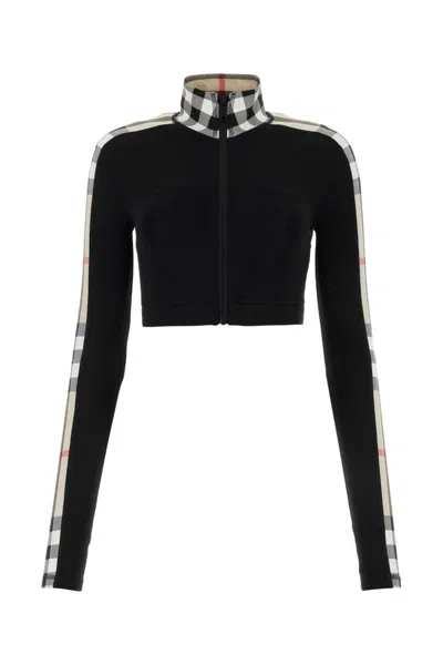 BURBERRY BLACK CHECK PRINT TOP