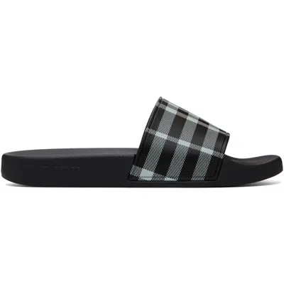 Burberry Black Check Slides