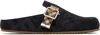 Burberry Strap Patterned Round Toe Rubber Sole Slip-on
