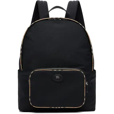 Burberry Black Check Trim Backpack