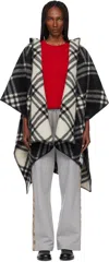 Burberry Wool Reversible Check Cape In Black