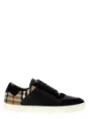 Burberry Check Insert Sneakers In Black