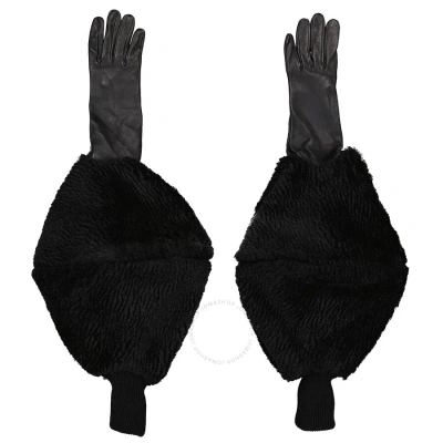 Burberry Black Chenille Puffy Sleeve Gloves