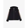 Burberry Clyde Check-print-panel Cotton-jersey Hoody 4-14 Years Black In Black