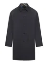 Burberry Long Reversible Car Coat In Gabardine In Black