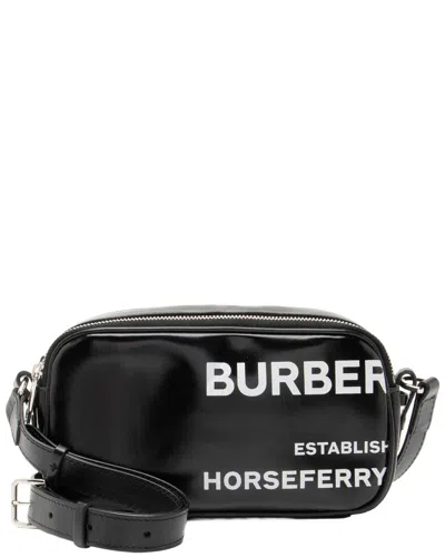 Pre-owned Burberry Black Coated Canvas & Leather Micro Camera Bag (authentic Pre-loved)