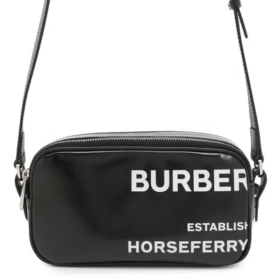 Pre-owned Burberry Black Coated Canvas Shoulder Bag ()