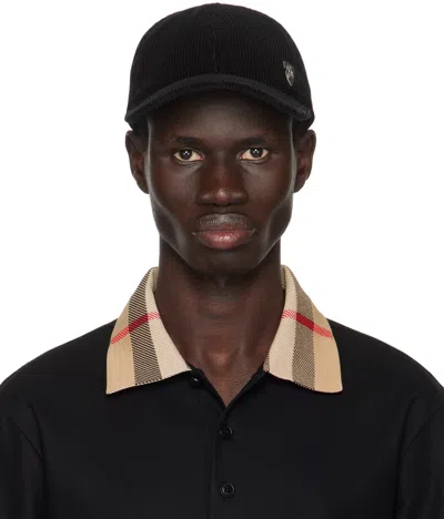 Burberry Black Corduroy Baseball Cap