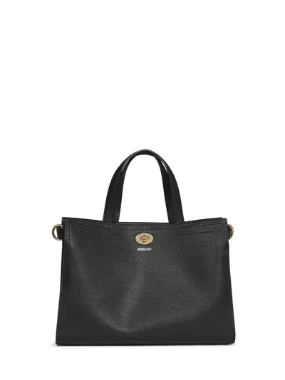 Burberry Black Cotswolds Check Small Tote