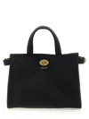 Burberry Mini Cotswold Grained Leather Top Handle Bag In Black