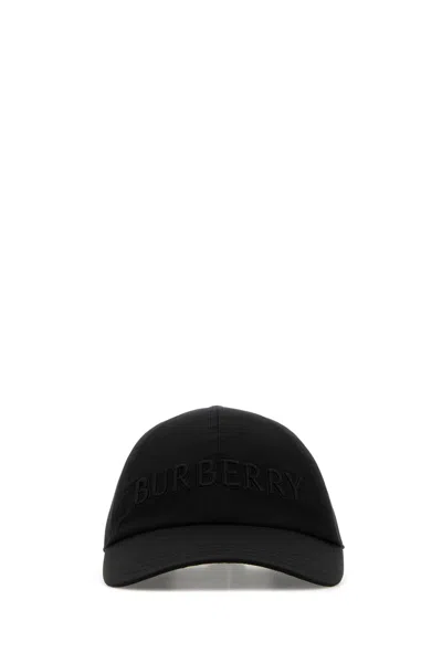 Burberry Black Gabardine Baseball Cap