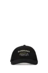 BURBERRY BLACK COTTON BASEBALL CAP