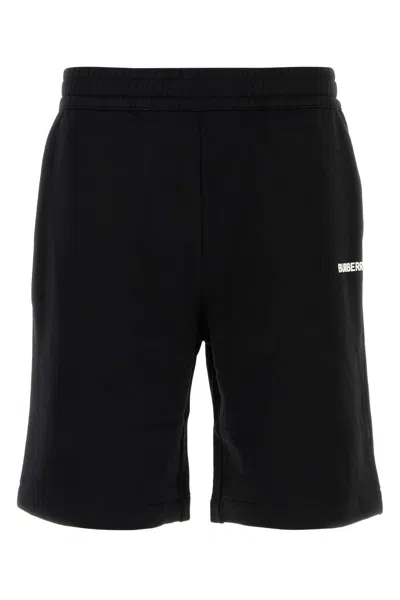 BURBERRY BLACK COTTON BERMUDA SHORTS