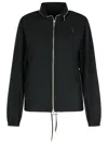 Burberry Cotton Blend Jacket Drawstring Hem In Black