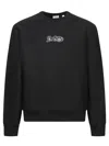 Burberry Black Logo Cotton Blend Sweatshirt In Coal