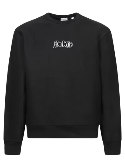 BURBERRY BLACK COTTON BLEND SWEATSHIRT
