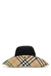 Burberry Check Brim Gabardine Bucket Hat In Black