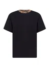 Burberry Mens Check-print Short-sleeves Cotton-jersey T-shirt Black Xl