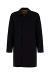 Burberry Black Gabardine Heritage Camden Overcoat In Black