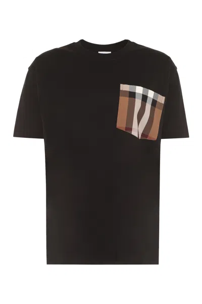 Burberry Black Cotton Crew-neck T-shirt For Women