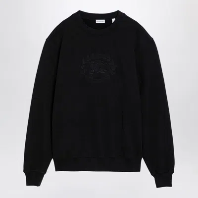 Burberry Equestrian Knight Cotton Sweatshirt In Black