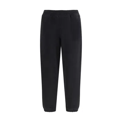 Burberry Check Detail Jogging Trousers In Black