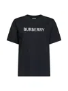 Burberry Black Cotton Logo T-shirt In Black