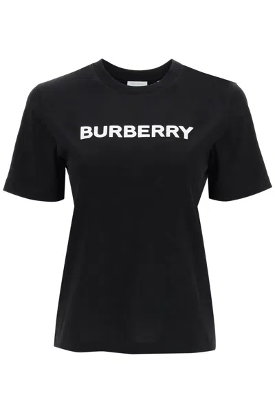 Burberry Black Cotton Logo T-shirt For Women