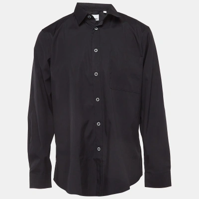 Pre-owned Burberry Black Cotton Long Sleeve Button Front Shirt Xl