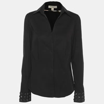 Pre-owned Burberry Black Cotton Long Sleeve Shirt S