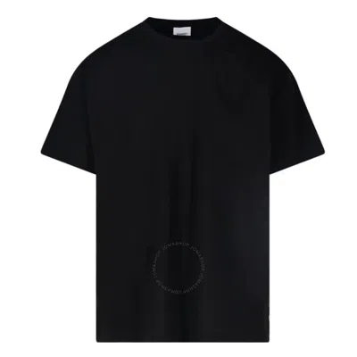 BURBERRY BURBERRY BLACK COTTON OVERSIZED CHECK PANEL T-SHIRT