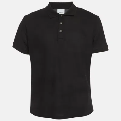 Pre-owned Burberry Black Cotton Pique Polo T-shirt Xl