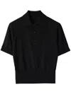 Burberry Cotton Blend Polo Shirt In Black