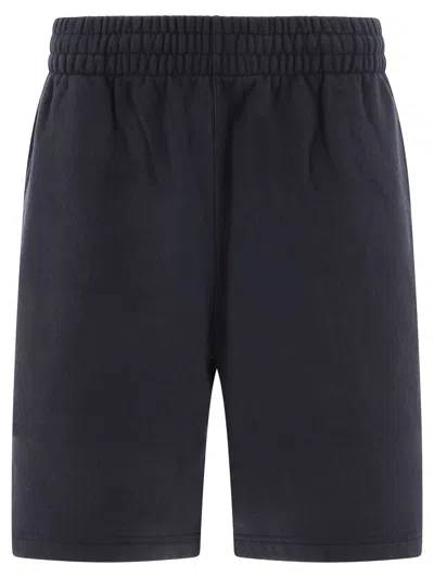 Burberry Classic Cotton Shorts With Elastic Waistband In Blue