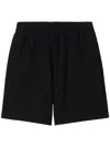 Burberry Ekd-embroidered Cotton Track Shorts In Black