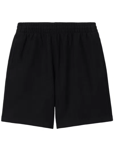 BURBERRY BLACK COTTON SHORTS