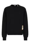 Burberry Check-patch Cotton Sweatshirt In Black
