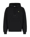 Burberry Men Black Sweatshirt With Ekd Embroidery On The Front And Logo Print On The Rear In Cotton In Black