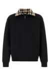 Burberry Mens Black Logo-embroidered Funnel-neck Cotton Sweatshirt In Black