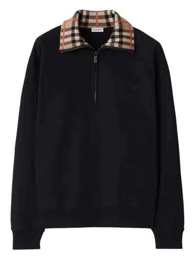 BURBERRY BURBERRY BLACK COTTON SWEATSHIRT