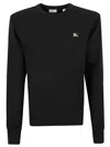 Burberry Cotton Sweatshirt With Logo Embroidery In Black