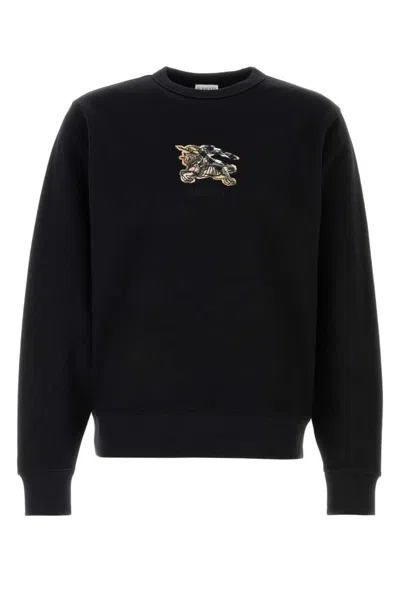 BURBERRY BLACK COTTON SWEATSHIRT
