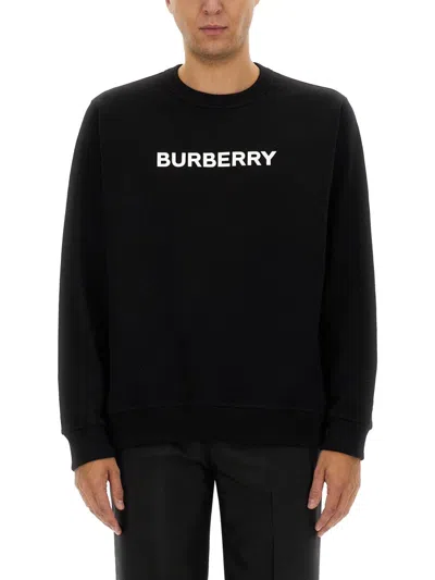 Burberry Burlow Logo Cotton Jersey Sweatshirt In Black