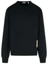 Burberry Check-patch Cotton Sweatshirt In Black
