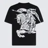 Burberry Black T-shirt With Contrasting Equestrian Knight Print In Cotton Man